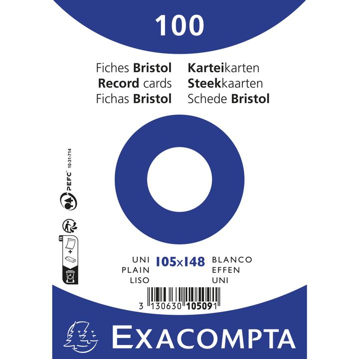 Produktbild Exacompta Karteikarte (A6, 205 g/m², 100 x)