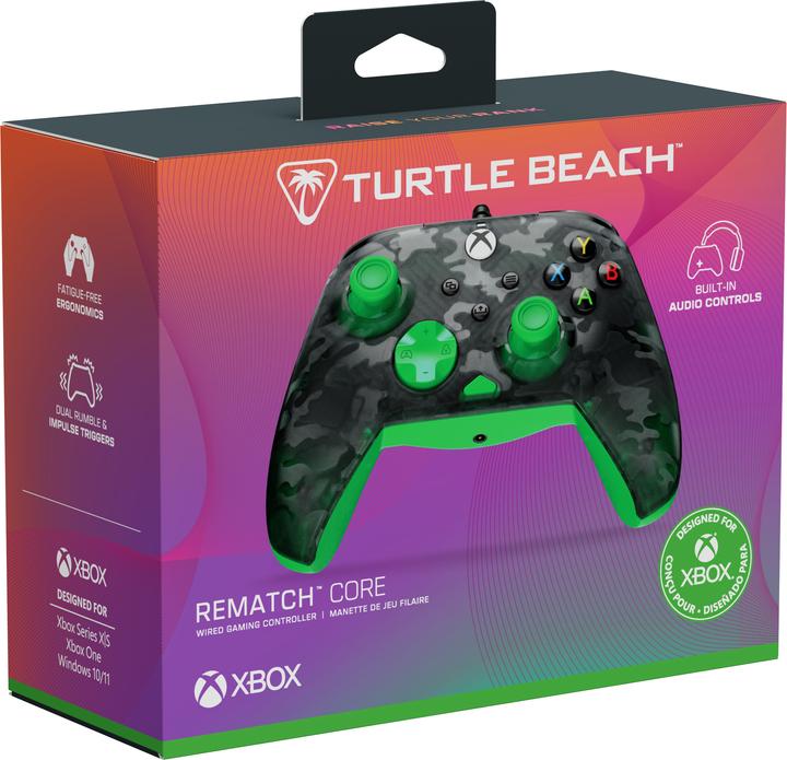 Produktbild Turtle Beach Rematch Core Wired Controller · XB · Ghost Camo Black & Green (Xbox One S, Xbox Series X, PC, Xbox Series S)