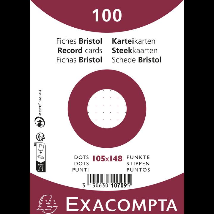 Produktbild Exacompta Karteikarten (A6, 205 g/m², 100 x)
