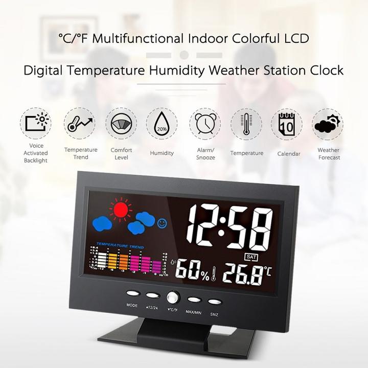 Produktbild JTI Digitale LED-Uhr, Alarm, Temperatur und Datum