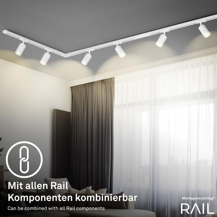 Produktbild Briloner HV-Stromschienen-Set, 2,25m, Weiss, 6xLED-Spot/GU10/max. 9W exkl. Leuchtmittel