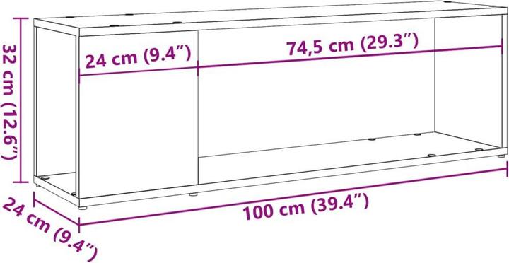Produktbild VidaXL TV Schrank Lowboard Fernsehschrank Fernsehtisch TV Möbel Altholz-Optik (100 x 24 x 32 cm)