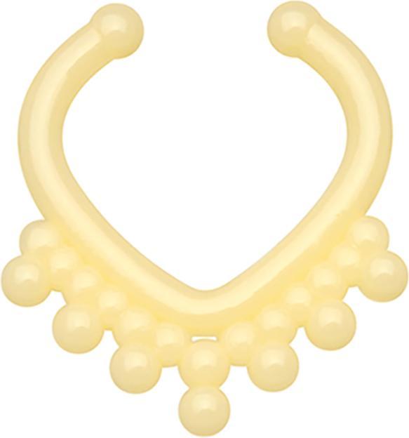 Star Piercing Fake Septum mit Kugel in Dreiecksform ivory