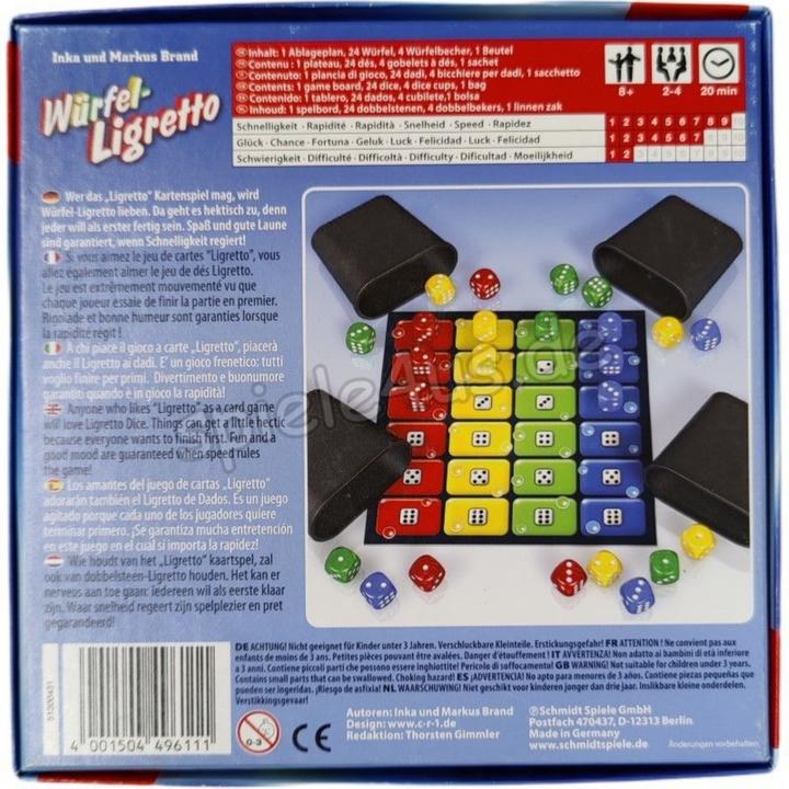 Actual product image Schmidt Spiele Dice ligretto (German, French, Italian)