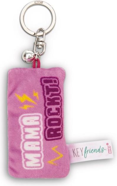 Magni NICI Schlüsselanhänger Mini Plüschkissen Mama rockt! mit Glöckchen 8cm