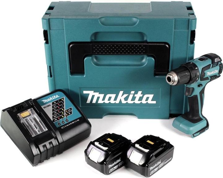 Produktbild Makita DDF 459 RGJ Akku Bohrschrauber 18V 45Nm im Makpac + 2x 6,0 Ah Akku + Ladegerät (Akkubetrieb)