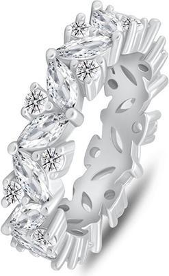 Brilio Silver - Sparkling silver ring with clear zircons RI136W - Circuit: 54 mm (54)