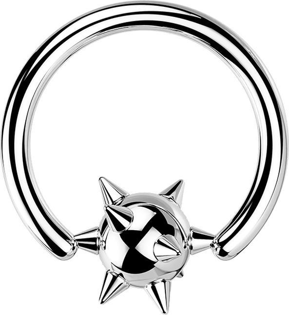 Star Piercing Closure Ring silber Kugel mit Cones (Chirurgenstahl 316L, ohne Messing)
