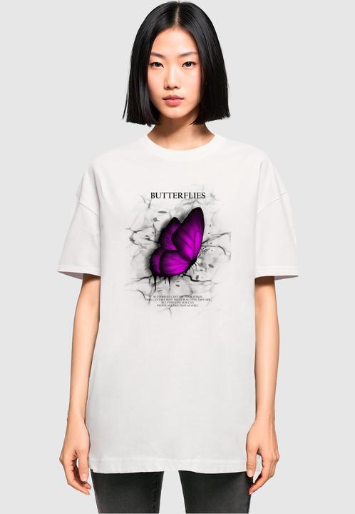 Actual product image Merchcode Ladies Butterflies Oversized Boyfriend Tee - 119545 (XL)