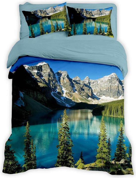 Image du produit Traumschlaf Lac de montagne (Set de linge de lit, 155 x 220 cm, 80 x 80 cm)