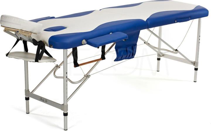 Actual product image Body Fit 2-piece aluminum massage bed, white and blue