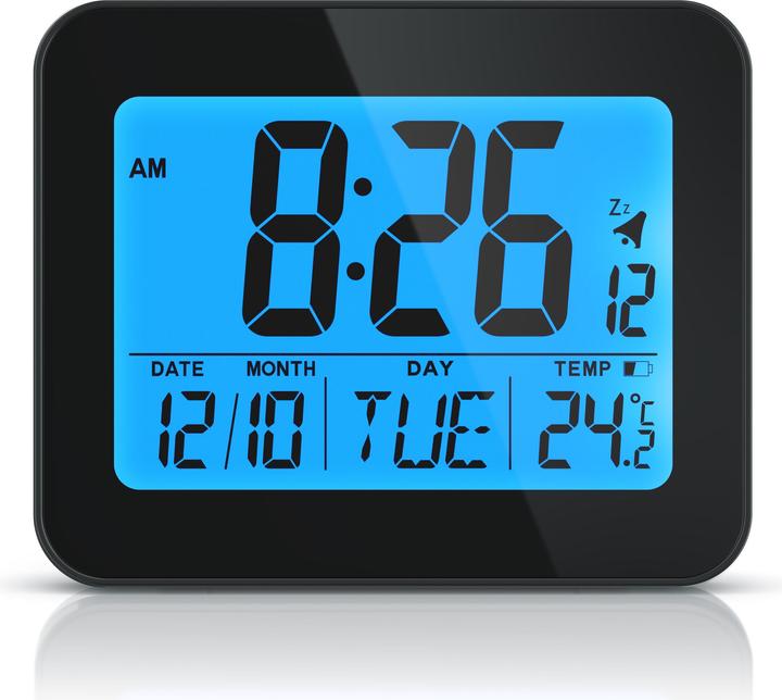 Actual product image Bearware Wecker digital, Reisewecker kompakt mit Temperaturanzeige Schlummerfunktion, Messung Temperatur