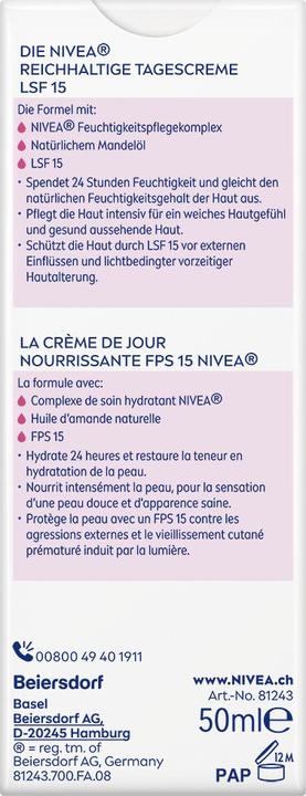 Actual product image NIVEA Reichhaltige Tagescreme LSF 15 DUO (100 ml, Day cream, SPF 15)