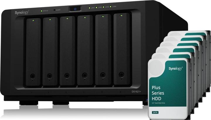Actual product image Synology DS1621+ (6 x 16 TB, Synology HAT 33xx)