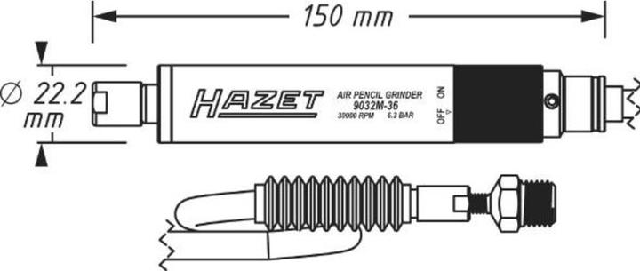 Produktbild HAZET Stabschleifer 9032M-36 (Geradschleifer, 224 W)