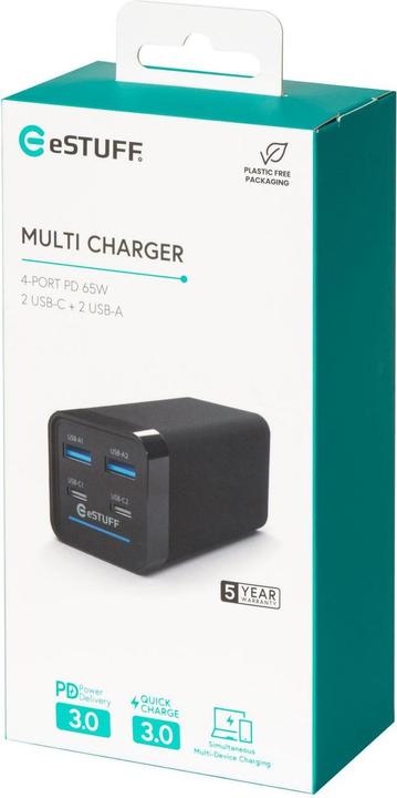 Actual product image eSTUFF Multi charger PD65W 2C+2A (65 W)