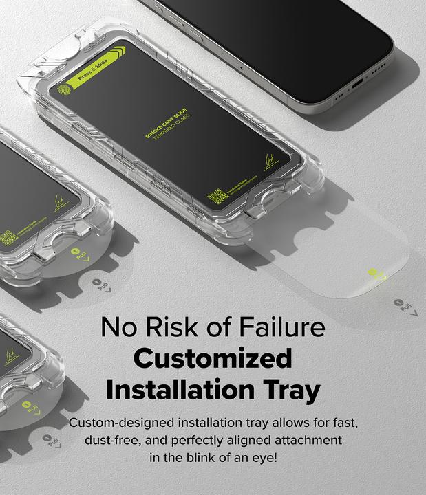 Actual product image Ringke Screen Protector for iPhone 16 Pro Max EASY SLIDE TEMPERED GLASS 2 pack, w installation Jig (2 Piece, Apple iPhone 16 Pro Max)