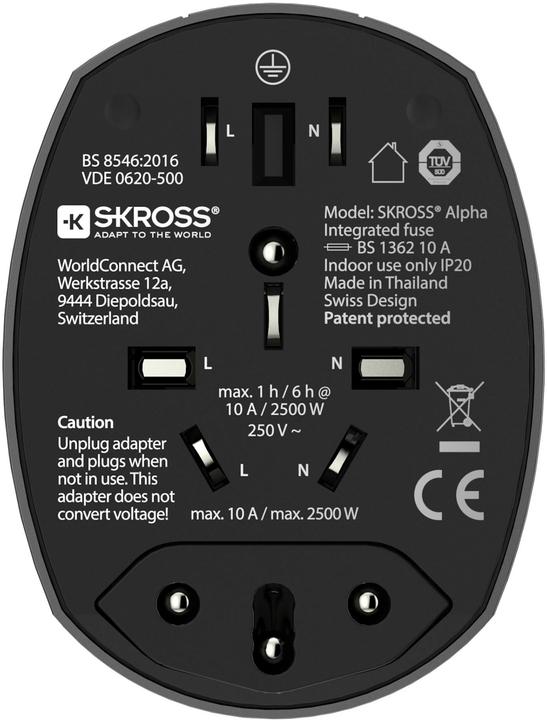 Image du produit Skross Adaptateur de voyage Alpha World, étui rigide inclus
