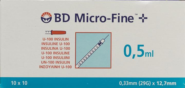 Produktbild BD + U100 Insulin Spritzen 12.7 x 0.33 mm (Insulinspritze)