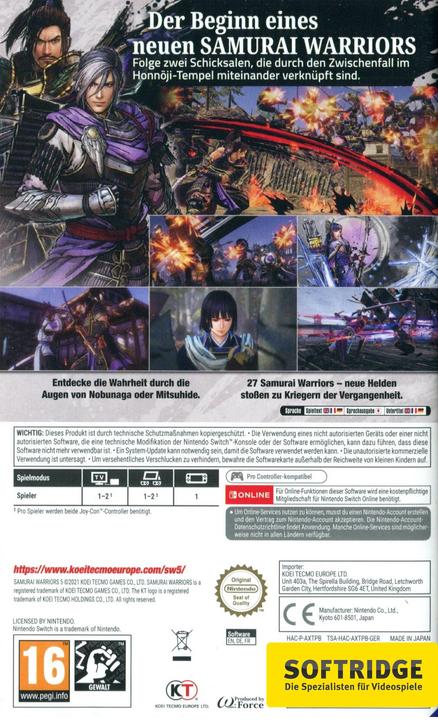 Actual product image Koei Tecmo Samurai Warriors 5 (Switch, DE)