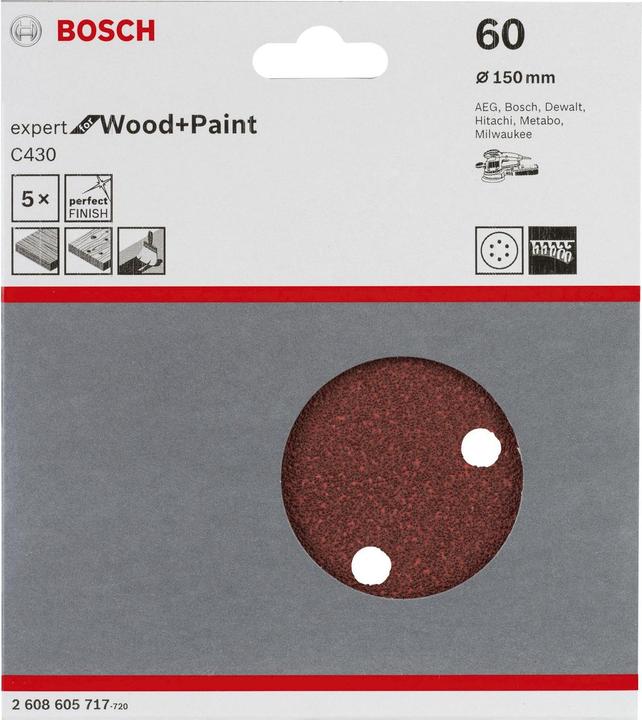 Actual product image Bosch Professional Zubehör Eccentric sanding paper with velcro (60)