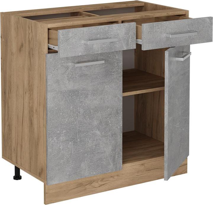 Produktbild Vicco Küchenunterschrank R-Line, Beton/Goldkraft Eiche, 80 cm, AP Anthrazit