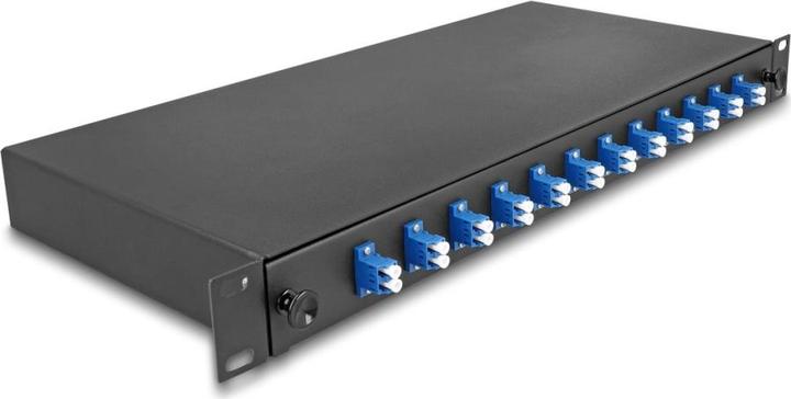 Produktbild Delock 19? LWL Spleissbox 12 x LC Duplex OS2 1HE spleissfertig komplett bestückt