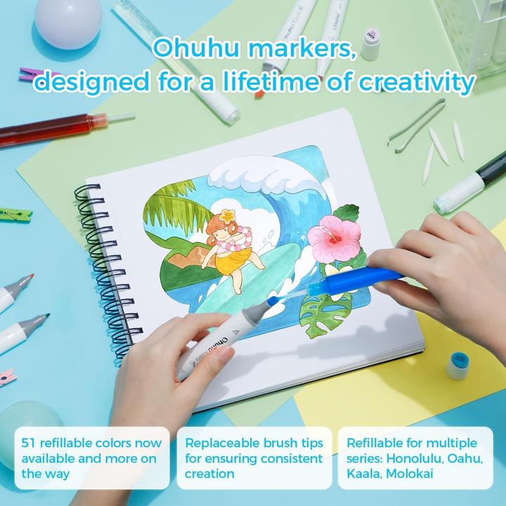 Produktbild Ohuhu Oahu Kunstmarker (Mehrfarbig, 80 x)