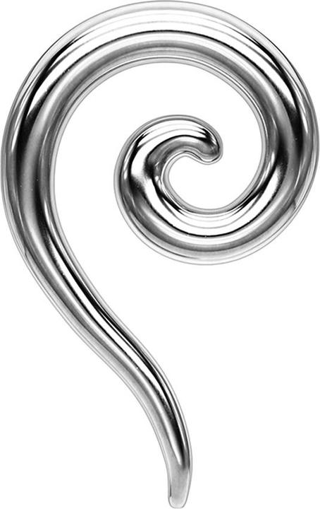 Star Piercing Taper Dehnspirale silber (ohne Messing, Chirurgenstahl 316L)