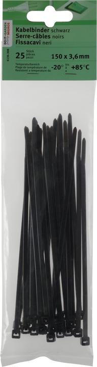Image du produit Do it + Garden Attache de câble 150 x 3,6 mm, 25 pcs (Serre-câbles en plastique, 20 mm, 25 pcs)