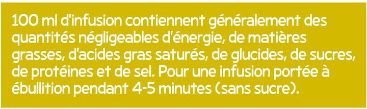 Valeurs nutritives et ingrédients Elephant Infusion Tilleul Citron (28 g)