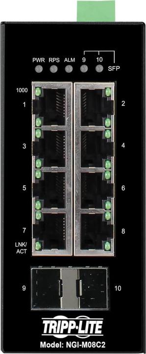 Produktbild Eaton 8-Port Managed Industrial Gigabit Ethernet Switch - 10/100/1000mbps -40 to 75 C DIN (8 Ports)