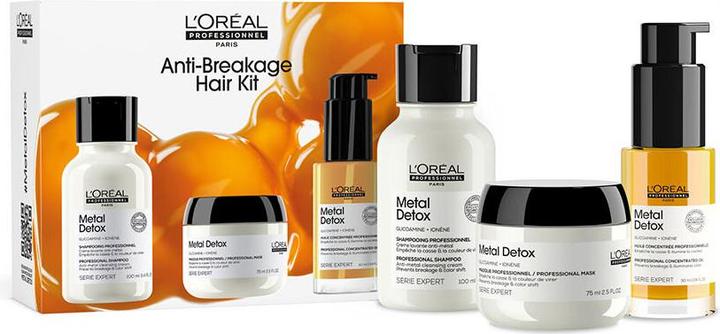 Image du produit L'Oréal Paris L'Oreal Professionnel Metal Detox Shampoo, Mask & Oil Mini Trio Kit (Set soin capillaire)