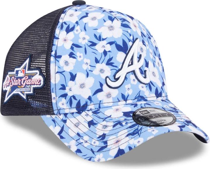 Actual product image New Era 9Forty Kinder Trucker Cap - FLORAL Atlanta Braves (54, 55, 56)