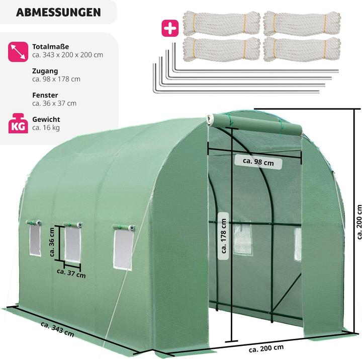 Produktbild tectake Gewächshaus Folientunnel
