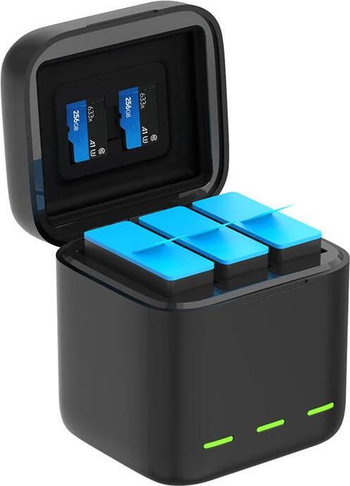 Telesin Chargeur de boîte à trois canaux + 3 batteries (GoPro Hero 11, GoPro Hero 9, GoPro Hero 12, GoPro Hero 10)