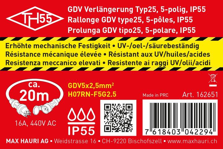 Produktbild Max Hauri Kabel (20 m, Typ 25)
