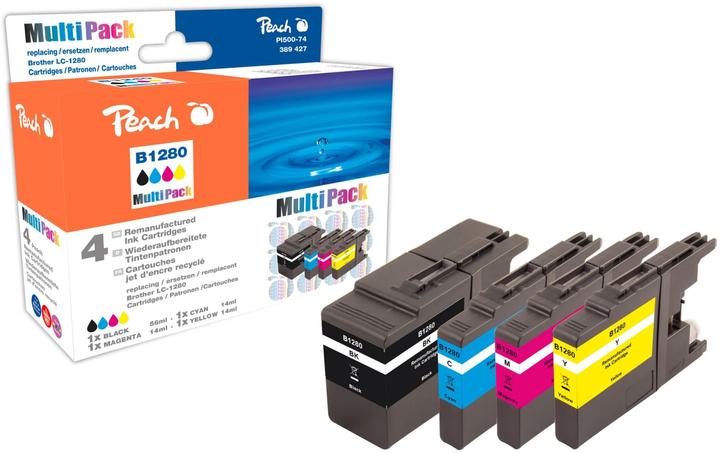 Produktbild Peach Tinte Brother LC-1280 Combi Pack, Druckleistung Seiten (M, C, Y, BK)