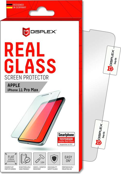 Actual product image Displex Real Glass, 2D Panzerglas (1 Piece, Apple iPhone 11 Pro Max, Apple iPhone XS Max)