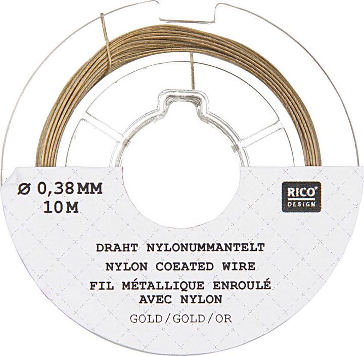 Image du produit Rico Fil de fer, gainé de nylon, or 0,38 mm, 10 m (10 m)