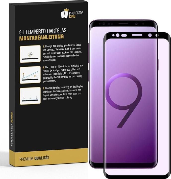 Actual product image Protectorking 3x real tempered 9H armoured glass 3D CLEAR (3 Piece, Samsung Galaxy S9+)