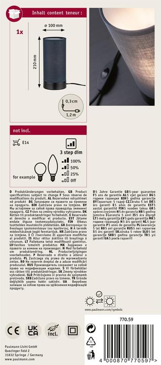 Actual product image Paulmann Pia (E14)