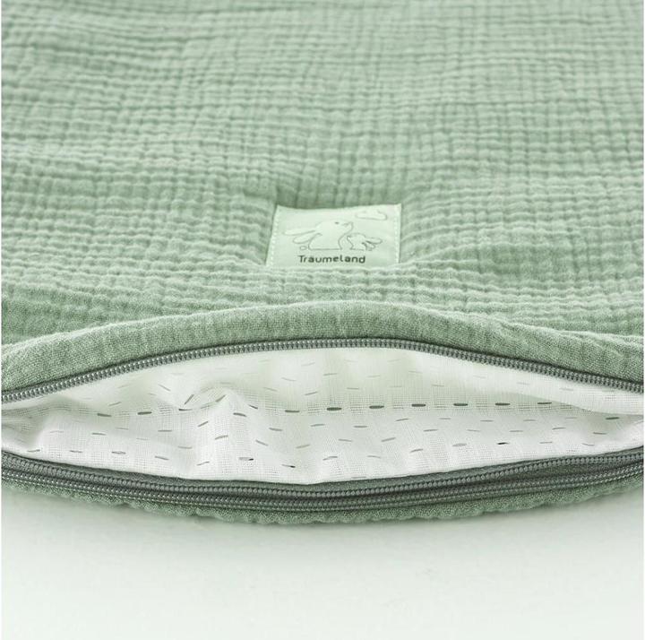 Produktbild Träumeland Schlafsack LIEBMICH Musselin salbei grün (56 cm, 2.5 TOG, Ganzjahr)