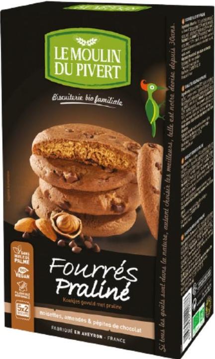 Image du produit Le Moulin du Pivert Fourrés Praliné Cookies fourrés au praliné bio (1 pcs, 175 g)