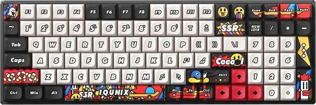 Actual product image Iqunix F97 Graffiti Slate Wireless Gaming Keyboard, RGB - Moonstone Switches (DE, Wireless, Cable)