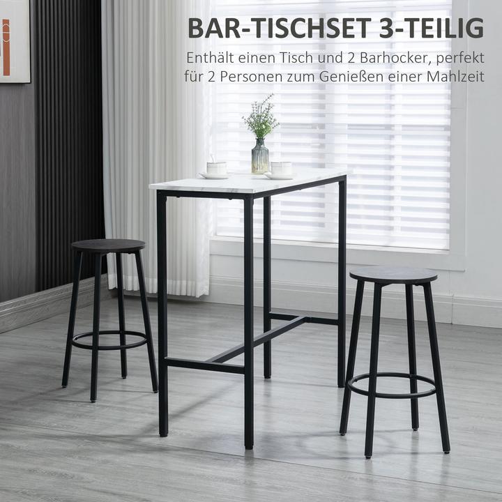 Actual product image Homcom Bar table set with steel frame (100 x 40 x 90 cm)