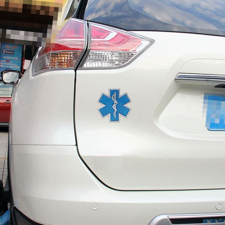 Actual product image König Design 3D ABS chrome star doctor all-wheel off-road sticker emblem logo lettering
