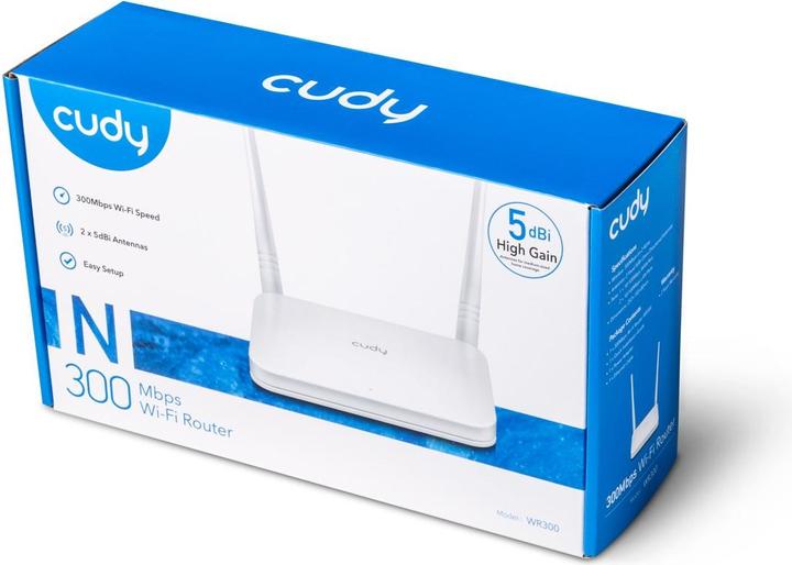 Actual product image Cudy Router WiFi WR300 N300 4xLAN 1xWAN
