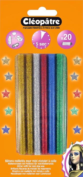 Produktbild Cléopâtre Farbpatronen Glitter, 20 Stück, für Heissklebepistolen