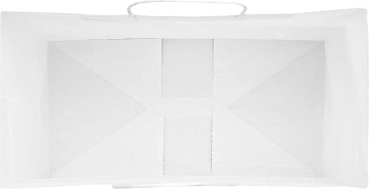 Produktbild VidaXL Kraftpapiertüten 50 Stk. mit Henkel Weiss 22x11x28 cm Papiertüte (Geschenktüte, 50 x)